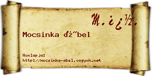 Mocsinka Ábel névjegykártya